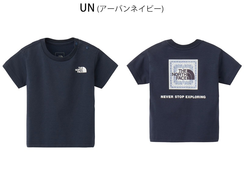 ������ SALE �����Ρ������ե����� THE NORTH FACE �٥ӡ� ���硼�ȥ��꡼�� �Х���� �������� ���� �ƥ��� BABY S/S BANDANNA SQUARE LOGO TEE T����� �ȥåץ� NTB32546 �٥ӡ�