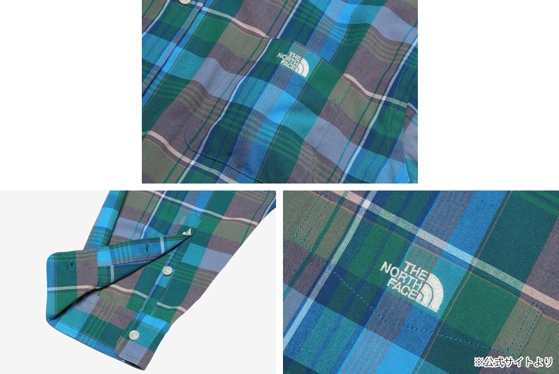 ������ SALE �����Ρ������ե����� THE NORTH FACE ���󥰥��꡼�� �ޥɥ饹 ����� L/S MADRAS SHIRT ����� �ȥåץ� NR12431 ���