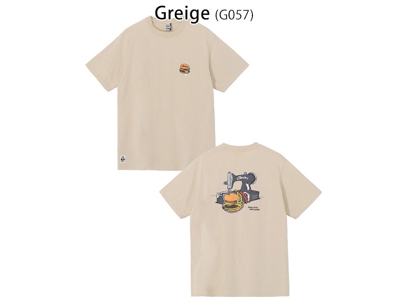 ����ॹ CHUMS CH01-2740 �ϥ�ɥᥤ�� �ϥ�С����� T����� HANDMADE HAMBURGER T-SHIRT ��� ���� T����� Ⱦµ �ȥåץ� ���åȥ��� �����ȥɥ� ������ �ե��� �̳� �� ���åȥ� 100�� �����奢�� �Хå��ץ��� �ɽ� 26ss �ղ� ����