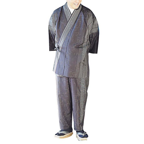 本場大島紬 作務衣 Mサイズ 大島紬をまるごと一反使用した贅沢な作務衣 男女兼用-NATURAL FIELD
