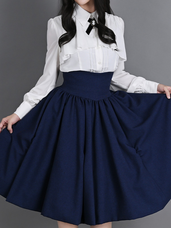 二次元と運命が交差するスカート　ネイビー