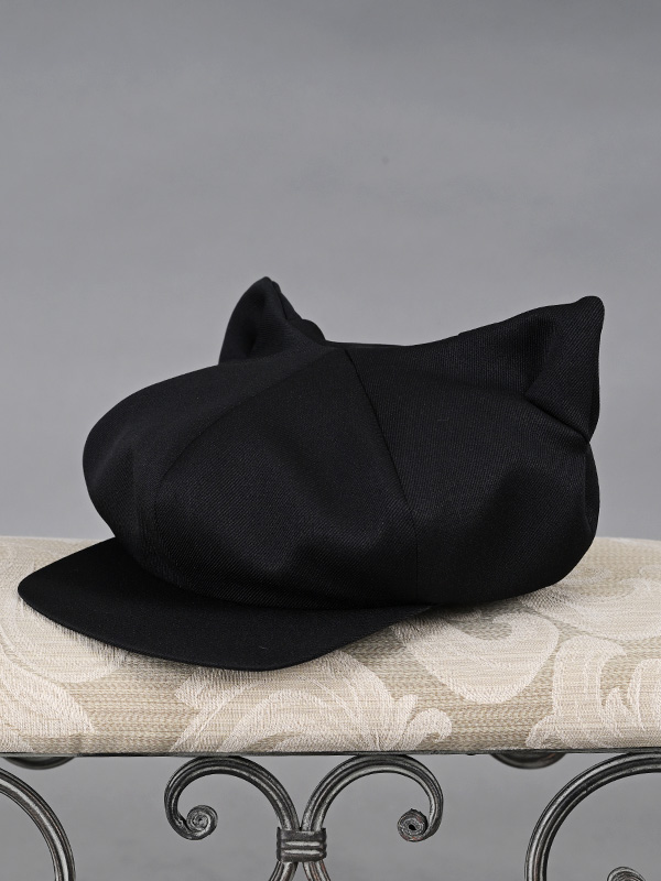 猫耳キャスケット　ブラック