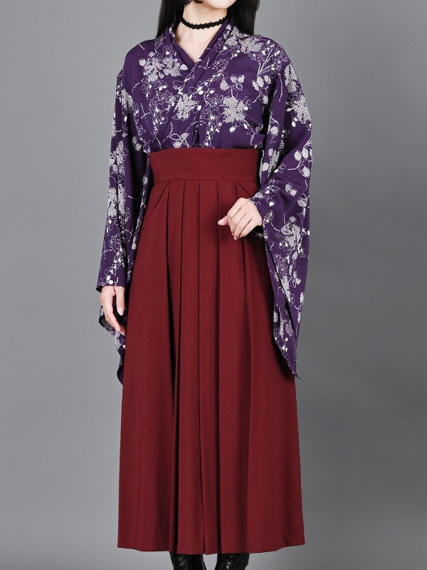 袴スカート　ボルドー