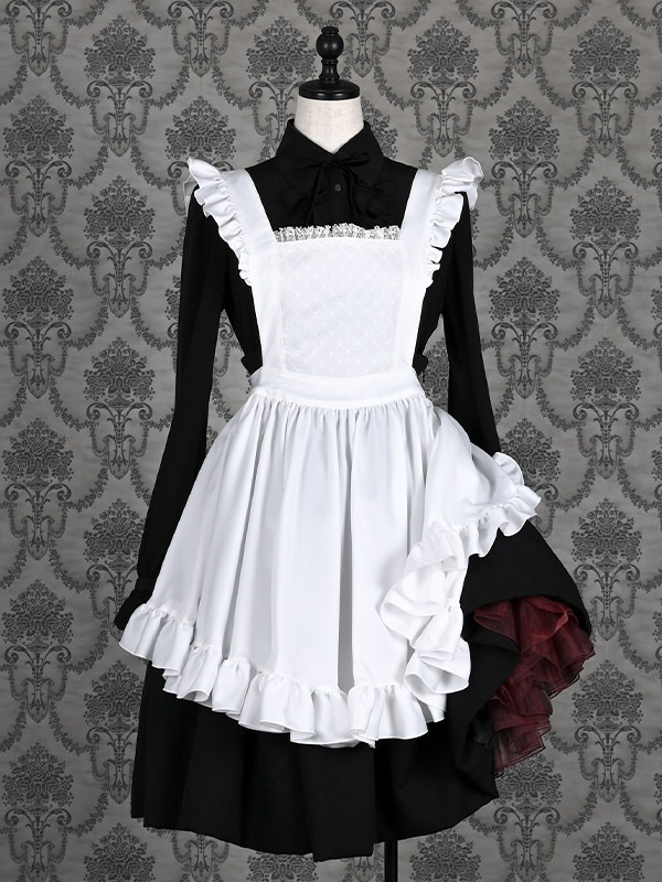 フリルエプロン　ホワイト　NO.S PROJECT　ノスプロジェクト　ノスプロ フリルエプロンホワイトNO.S PROJECTノスプロジェクトノスプロ