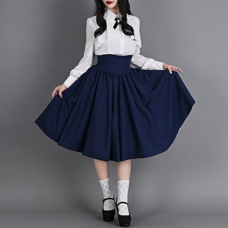 二次元と運命が交差するスカート　ネイビー