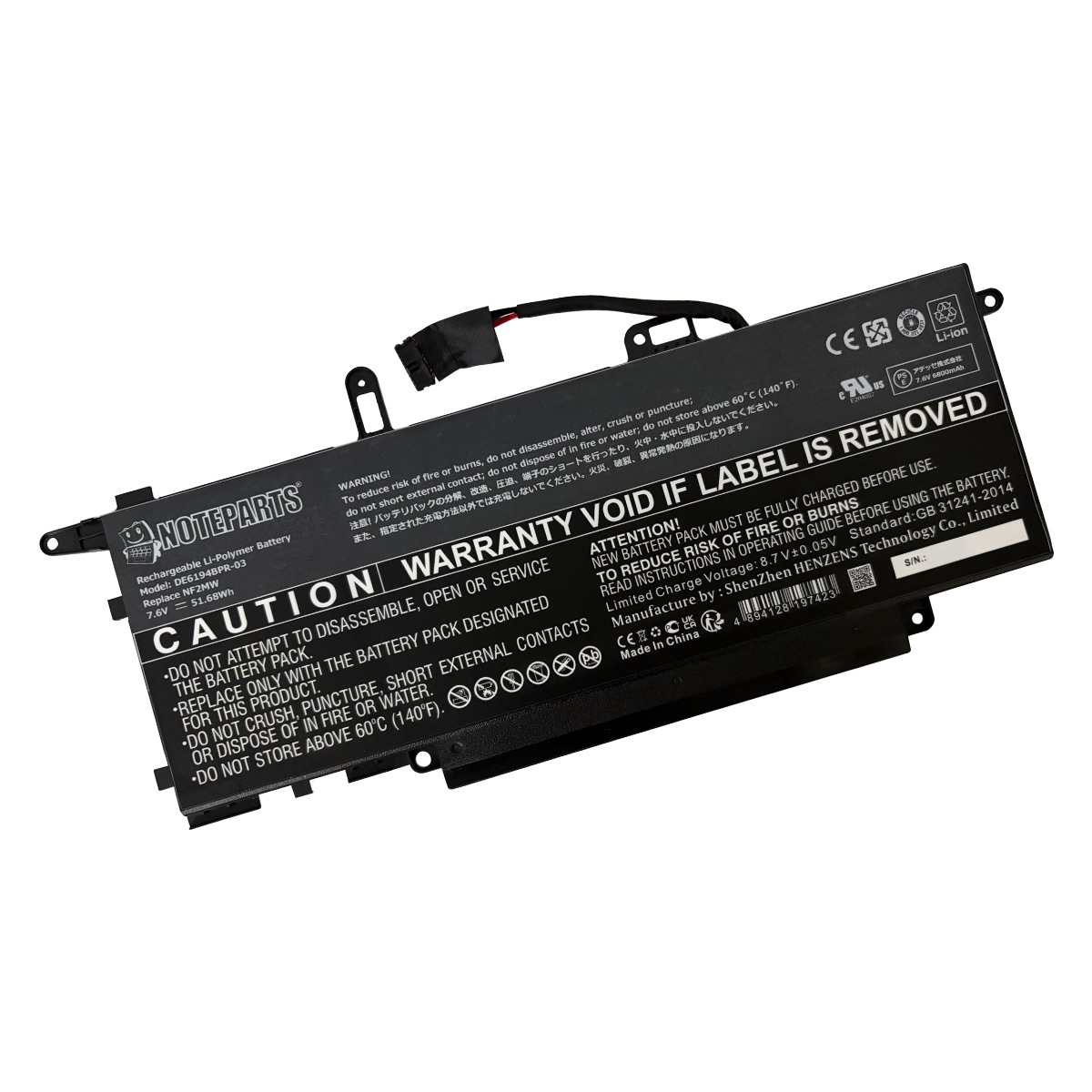 Dell �ǥ� Latitude 9410 7400 2-in-1 �Хåƥ꡼ 4cell 51.68Wh NF2MW �б�