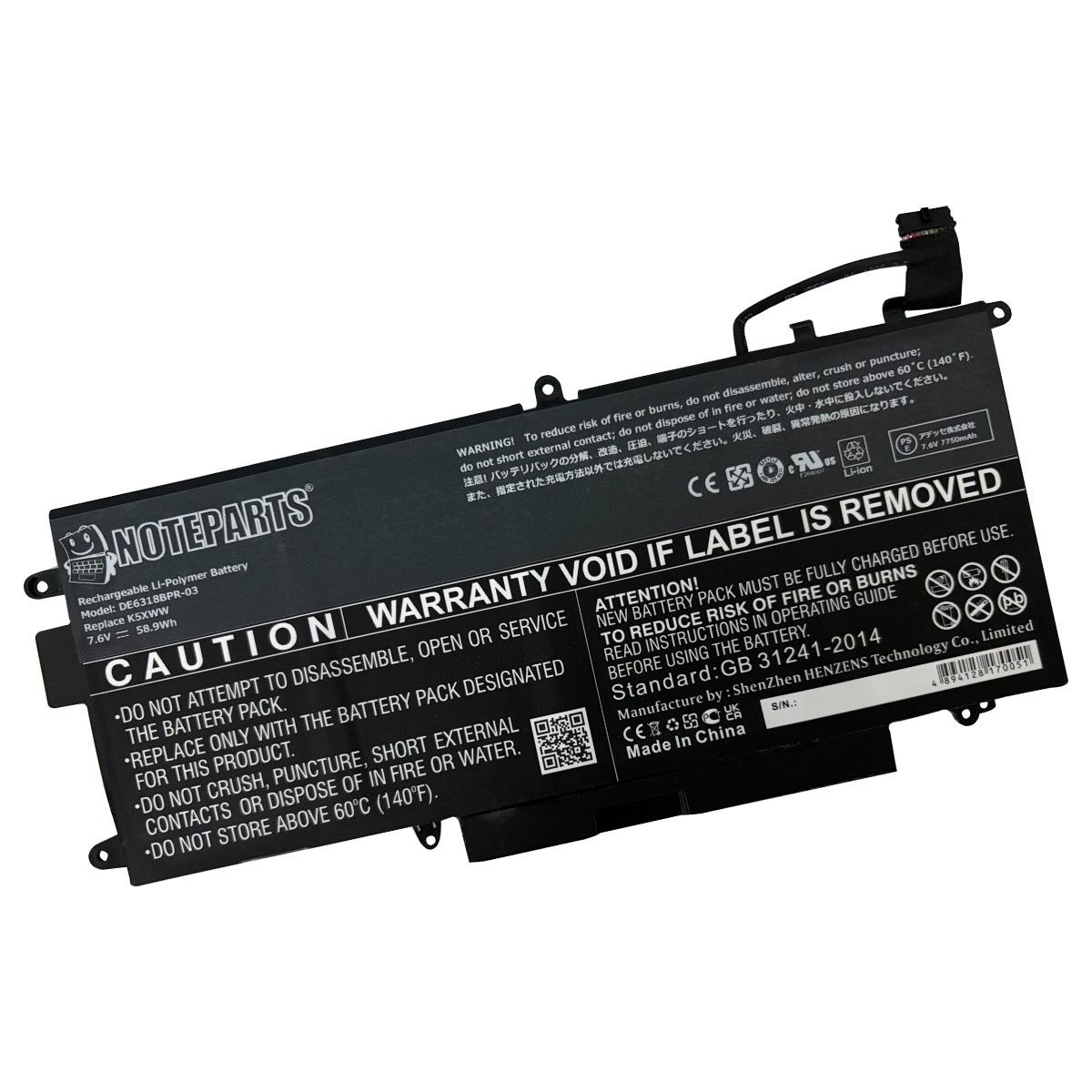Dell �ǥ� Latitude 5289 2-in-1 7390 2-in-1 �Хåƥ꡼ 4cell 58.9Wh K5XWW �б�
