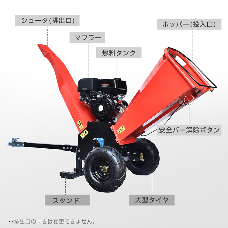 ガーデンシュレッダー ウッドチッパー エンジン式粉砕機 ガソリン 4