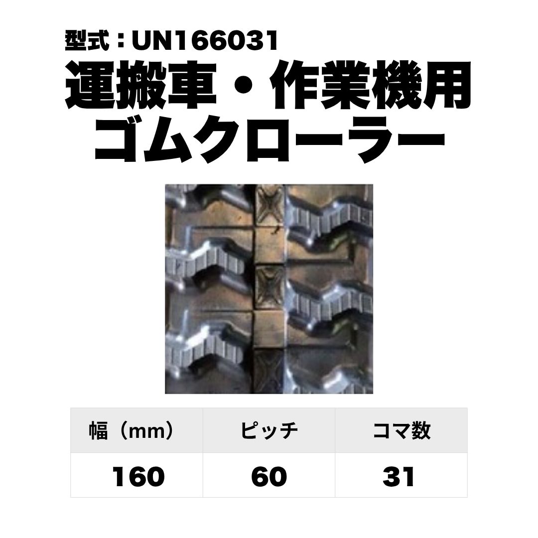 運搬車・作業機用 ゴムクローラー UN166031 東日興産 1個入り 1本入り 個人宅配送不可