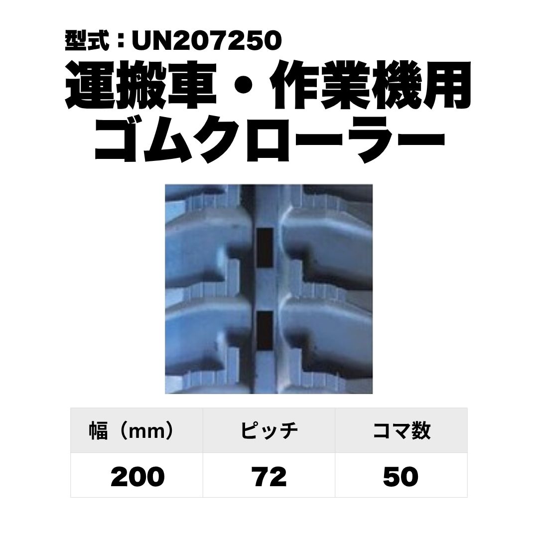 運搬車・作業機用 ゴムクローラー UN207250 東日興産 1個入り 1本入り 個人宅配送不可