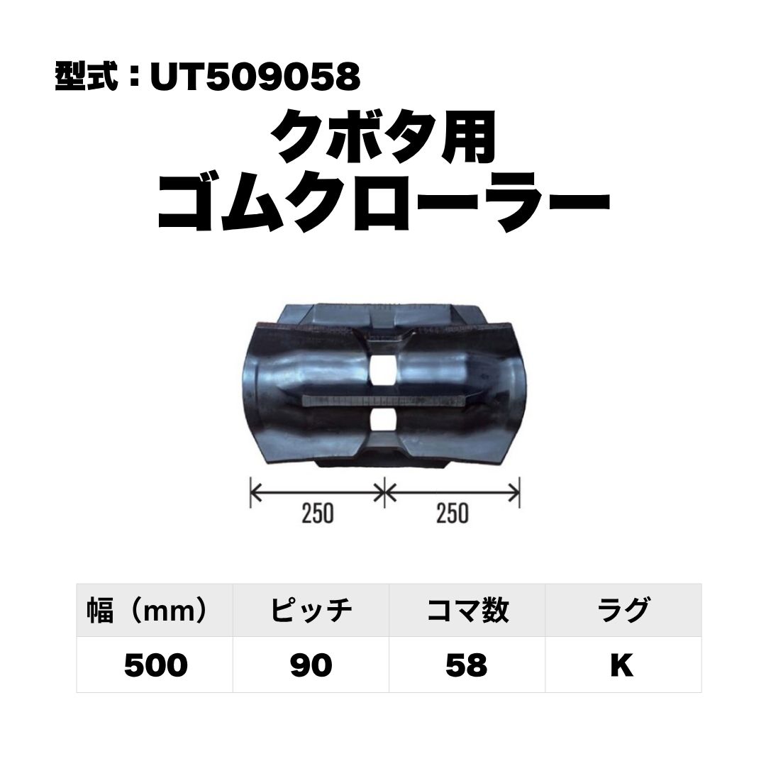 クボタ用 ゴムクローラー UT509058 東日興産 1個入り 1本入り 個人宅配送不可