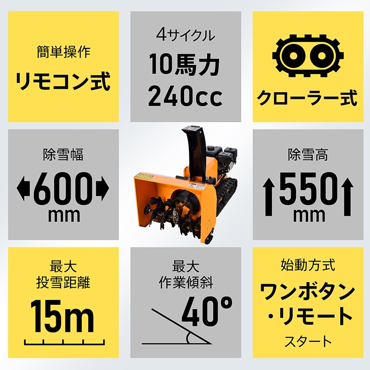リモコン除雪機 ラジコン エンジン 除雪機 除雪 10馬力 強力 ハイ
