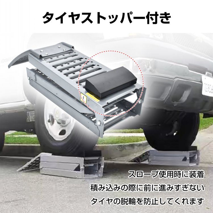 ラダーレール バイク スロープ 折りたたみ 1台 鉄 ブリッジ 3つ折り カースロープ トランポ