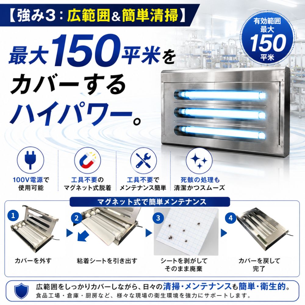 捕虫器 FH6803 ステンレス HACCP 粘着式 NOUKINAVI+（ノウキナビプラス）捕虫シート10枚付き