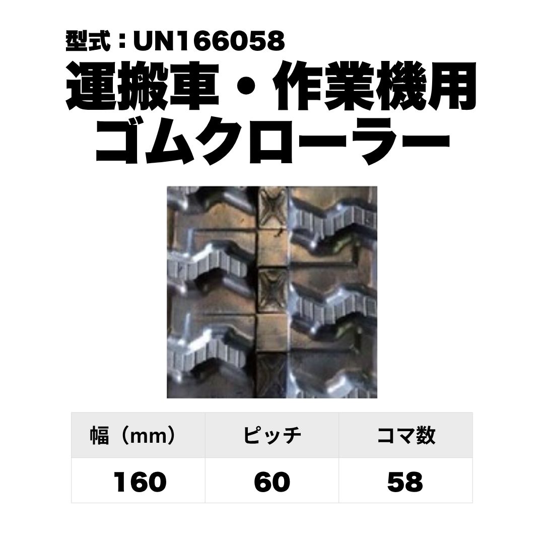 運搬車・作業機用 ゴムクローラー UN166058 東日興産 1個入り 1本入り 個人宅配送不可