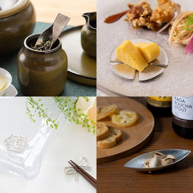 能面 熊坂 木彫り 手作り品 収納袋付き 能作ベア＆LEAFセット｜錫製雑貨・酒器の通販は能作オンラインショップ