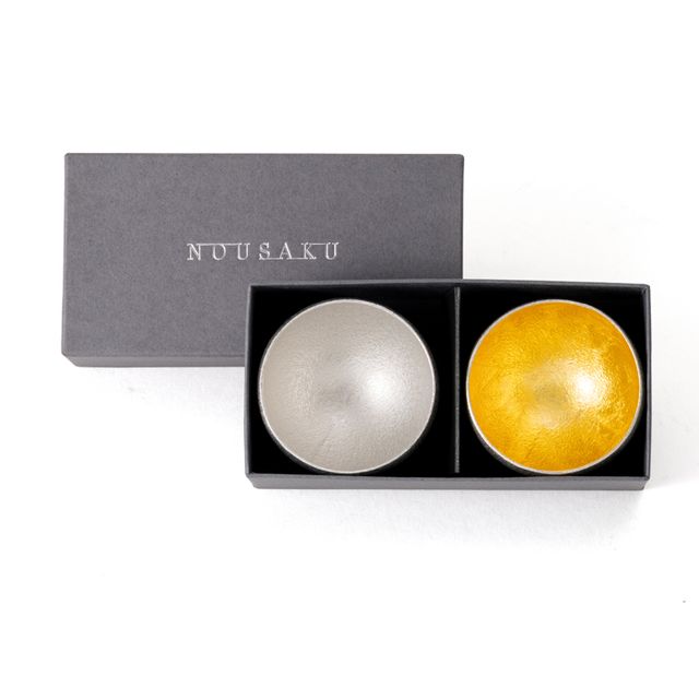 ぐい呑 錫・金箔セット（桐箱入）｜錫製雑貨・酒器の通販は能作