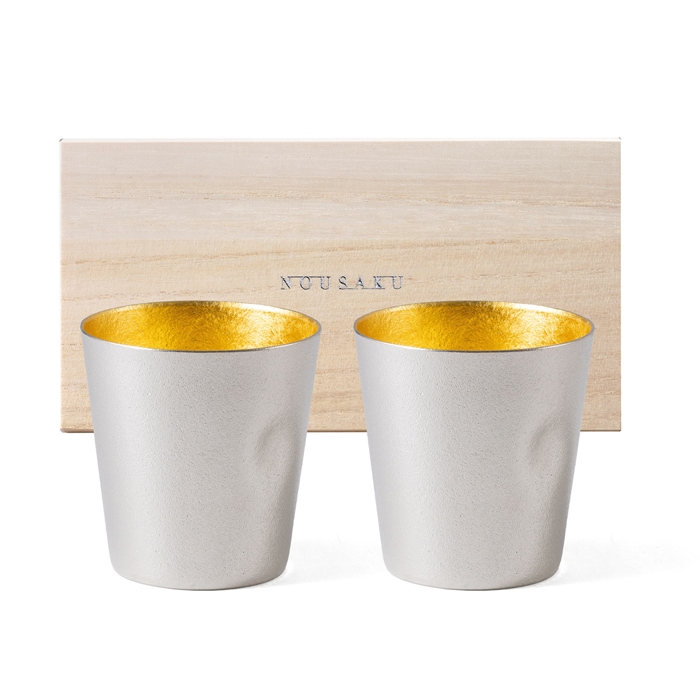 能作 ANNIVERSAIRE 錫 まろやか酒カップ 一対 共箱 2セット セット箱 タンブラー 2ヶ用｜錫製雑貨・酒器の通販は能作