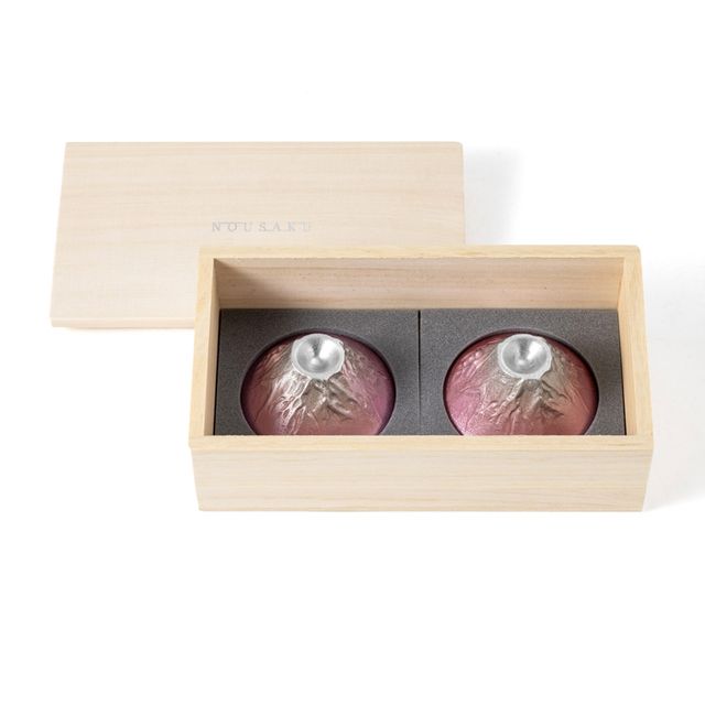 富士山 FUJIYAMA - 桜富士・碧天セット（桐箱入）｜錫製雑貨・酒器の