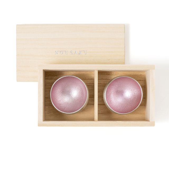 Kuzushi - Yure - ミニ - 淡桜 2ヶセット（桐箱入）｜錫製雑貨・酒器の