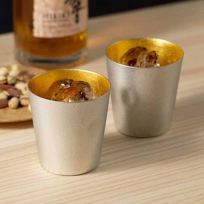 NAJIMIタンブラー - 金箔 2ヶセット（桐箱入）｜錫製雑貨・酒器の通販