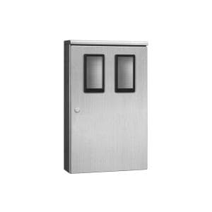 河村電器　ステンレス製ヘアライン引込計器盤用キャビネット　SMO400S-2