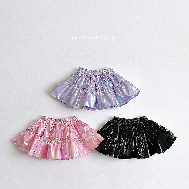 ��ͽ���Vivid��35.Pop Glossy Metallic Skirt