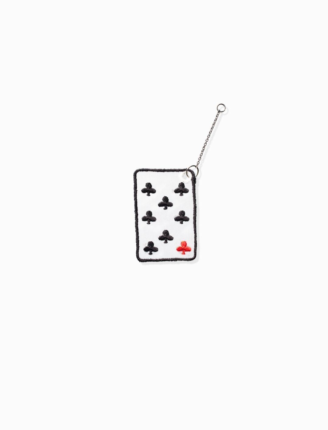 Playing Cards Embroidery Charm with Chain Clover 8