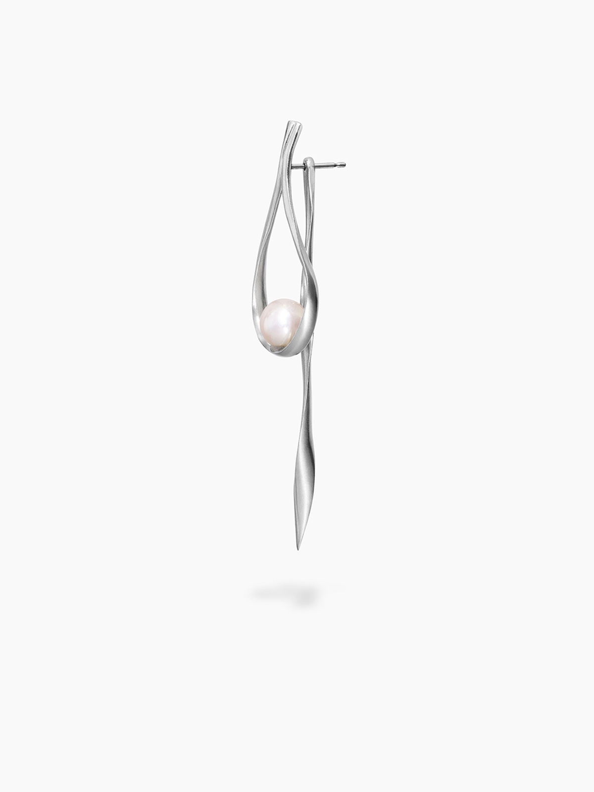 Ribbon Earring Drop B + Long Back Ribbon, Single