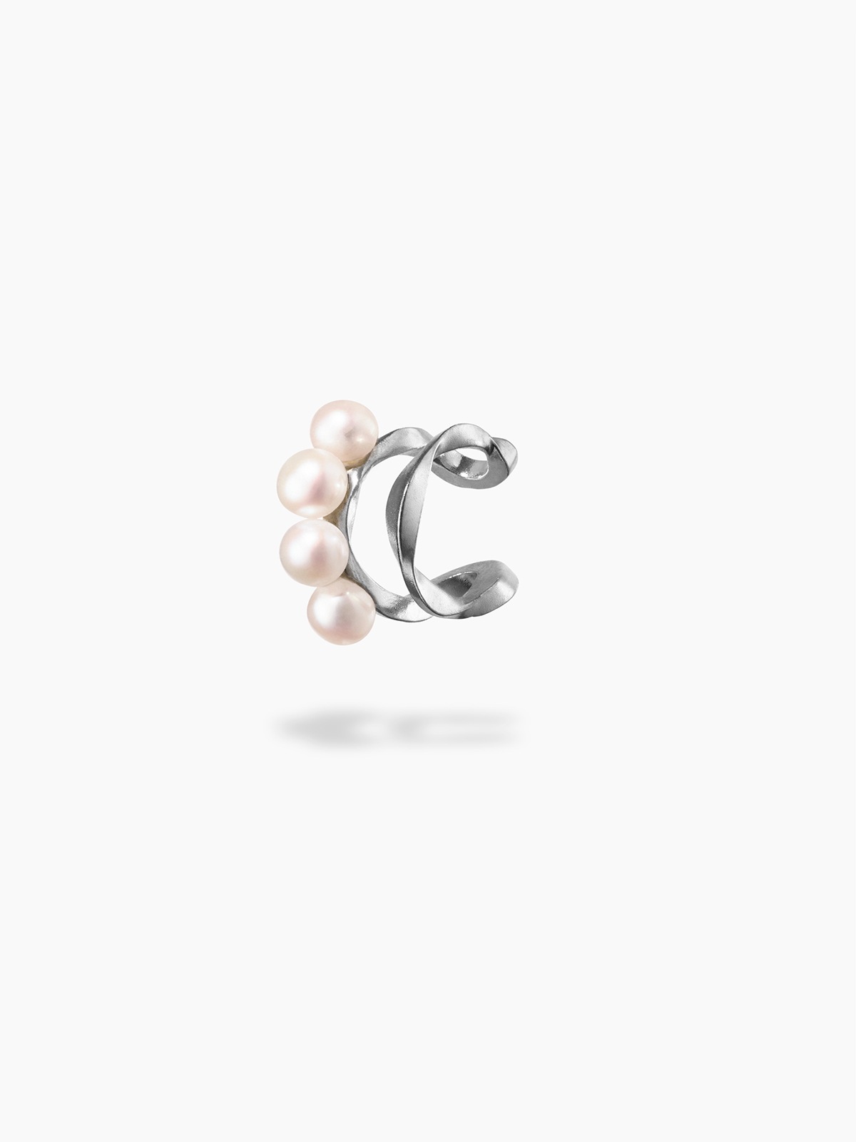 アクセサリーその他 Mini Pleated Ribbon Earcuff Ribbon Ear cuff Mini Pearl A | Ear cuffs | NS by NOUSAKU
