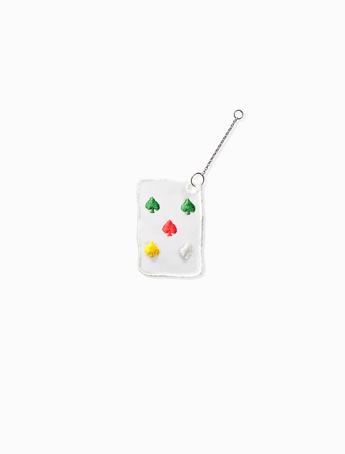 Playing Cards Embroidery Charm with Chain Spade 5