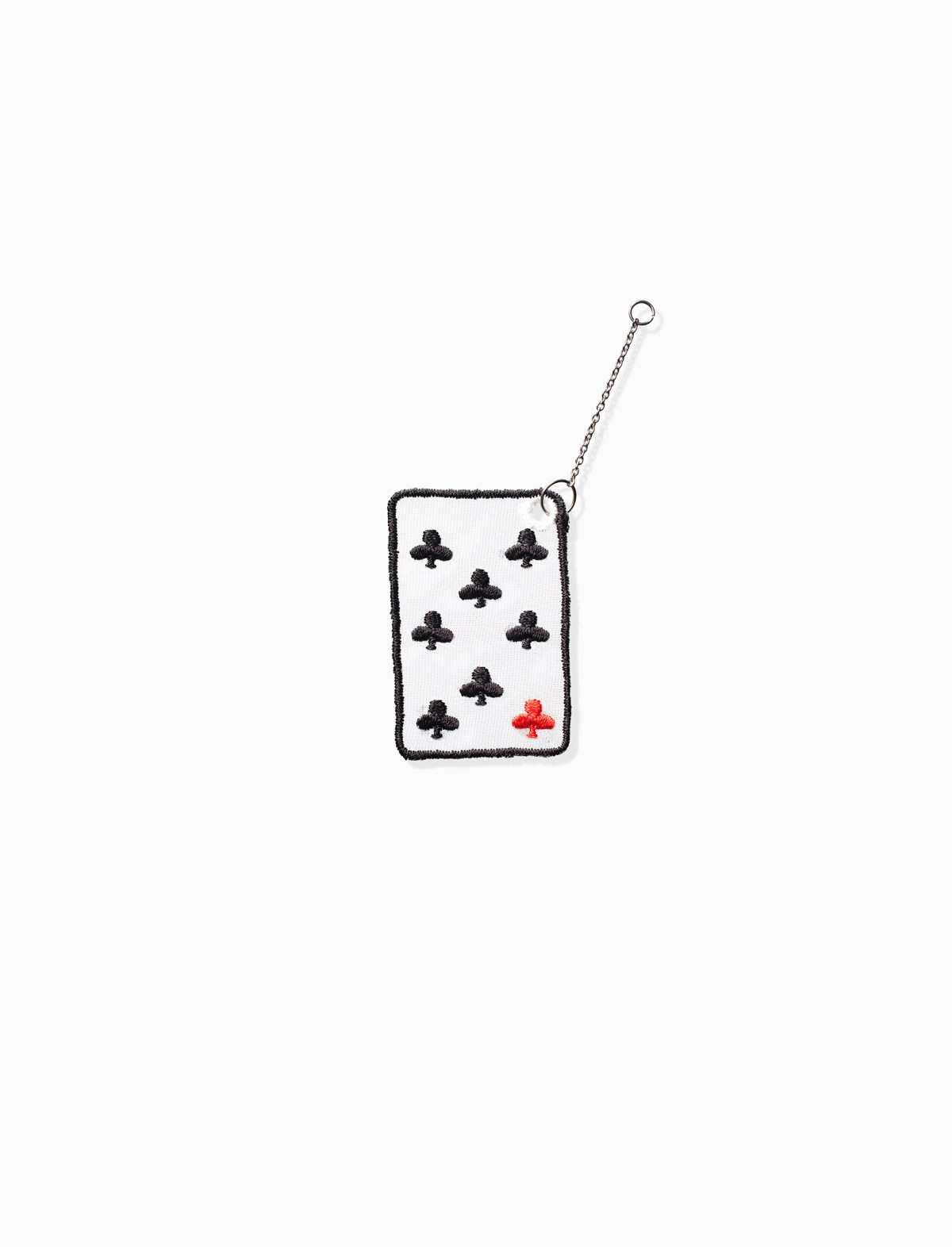 Playing Cards Embroidery Charm with Chain Clover 8