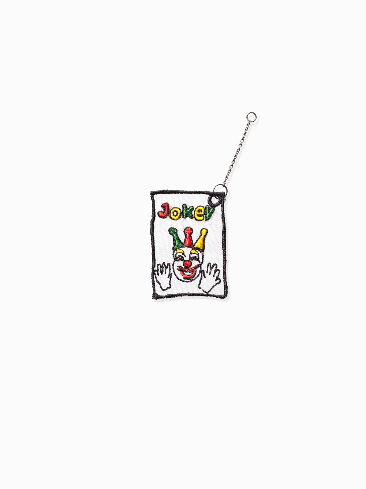 Playing Cards Embroidery Charm with Chain Joker