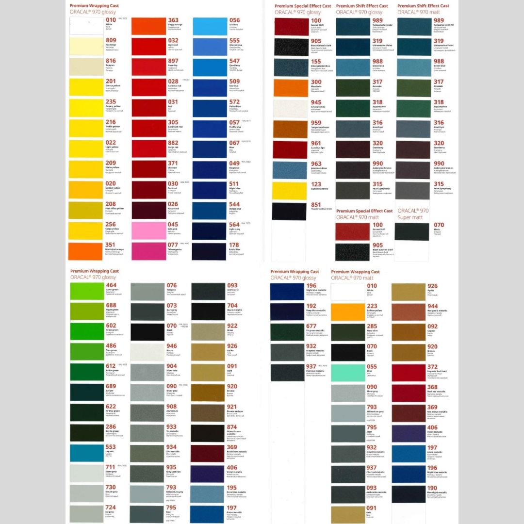 ⭐オーダー用の色見本 ORACAL970シリーズ カラーサンプル帳 色見本 | ORACAL 970シリーズ