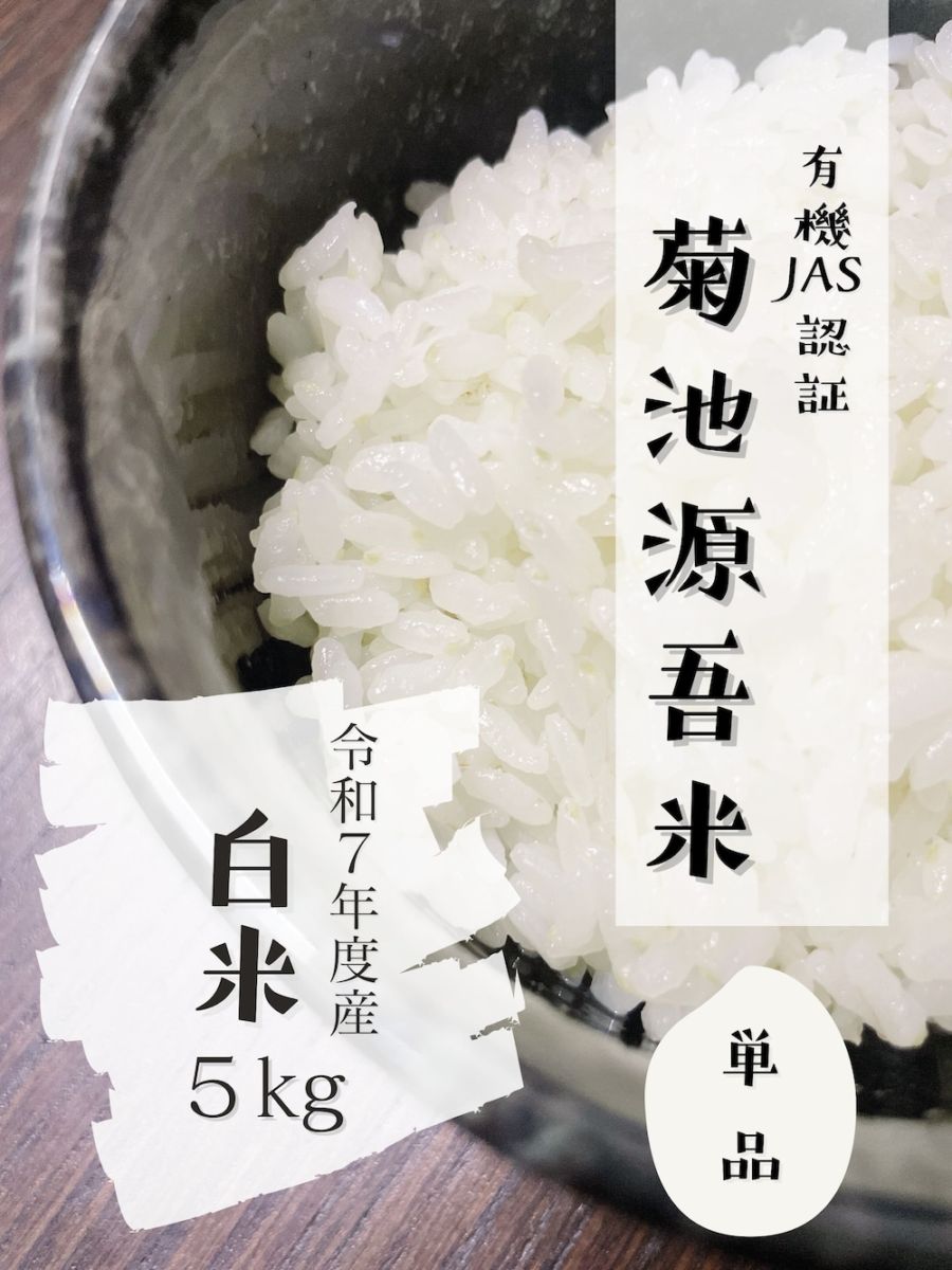 令和７年度産　白米　５kg｜菊池源吾米(有機JAS)