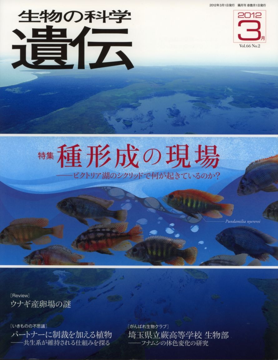 生物の科学　遺伝　2012年3月発行号　Vol.66 No.2　特集　種形成の現場―ビクトリア湖のシクリッドで何が起きているのか？