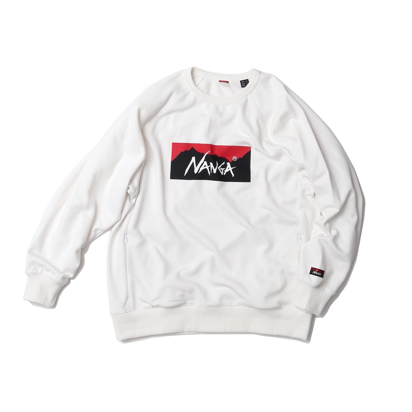 ECO HYBRID BOX LOGO SWEAT SHIRT WHITE NANGA