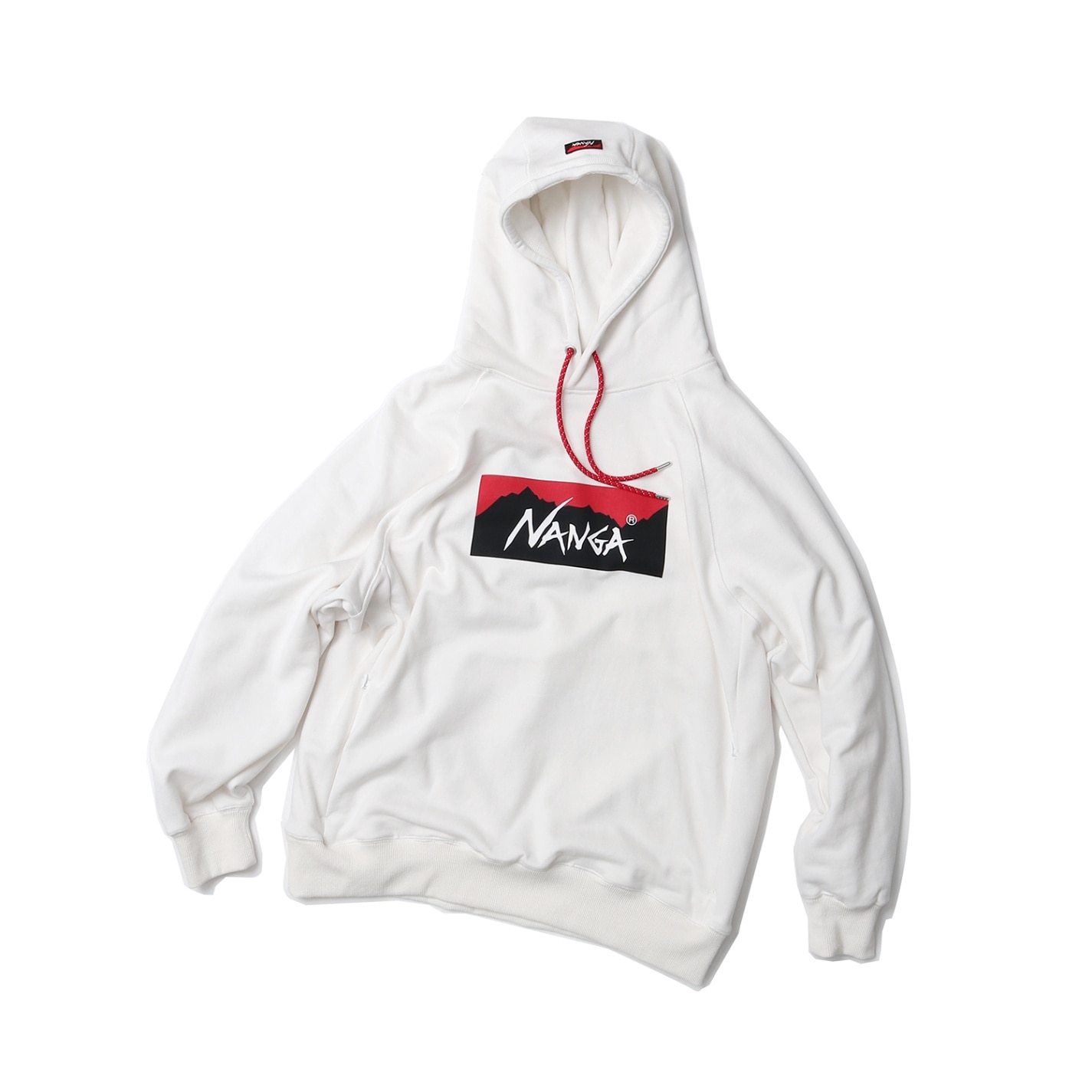 ECO HYBRID BOX LOGO SWEAT HOODIE WHITE NANGA