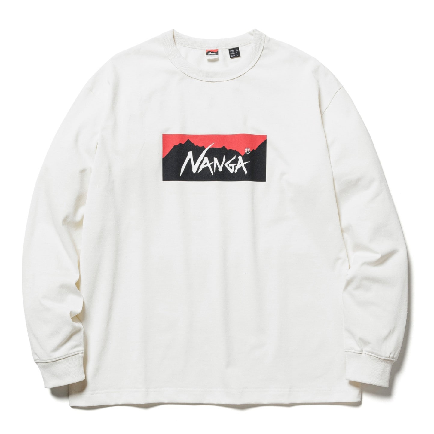 ECO HYBRID BOX LOGO L/S TEE WHT NANGA