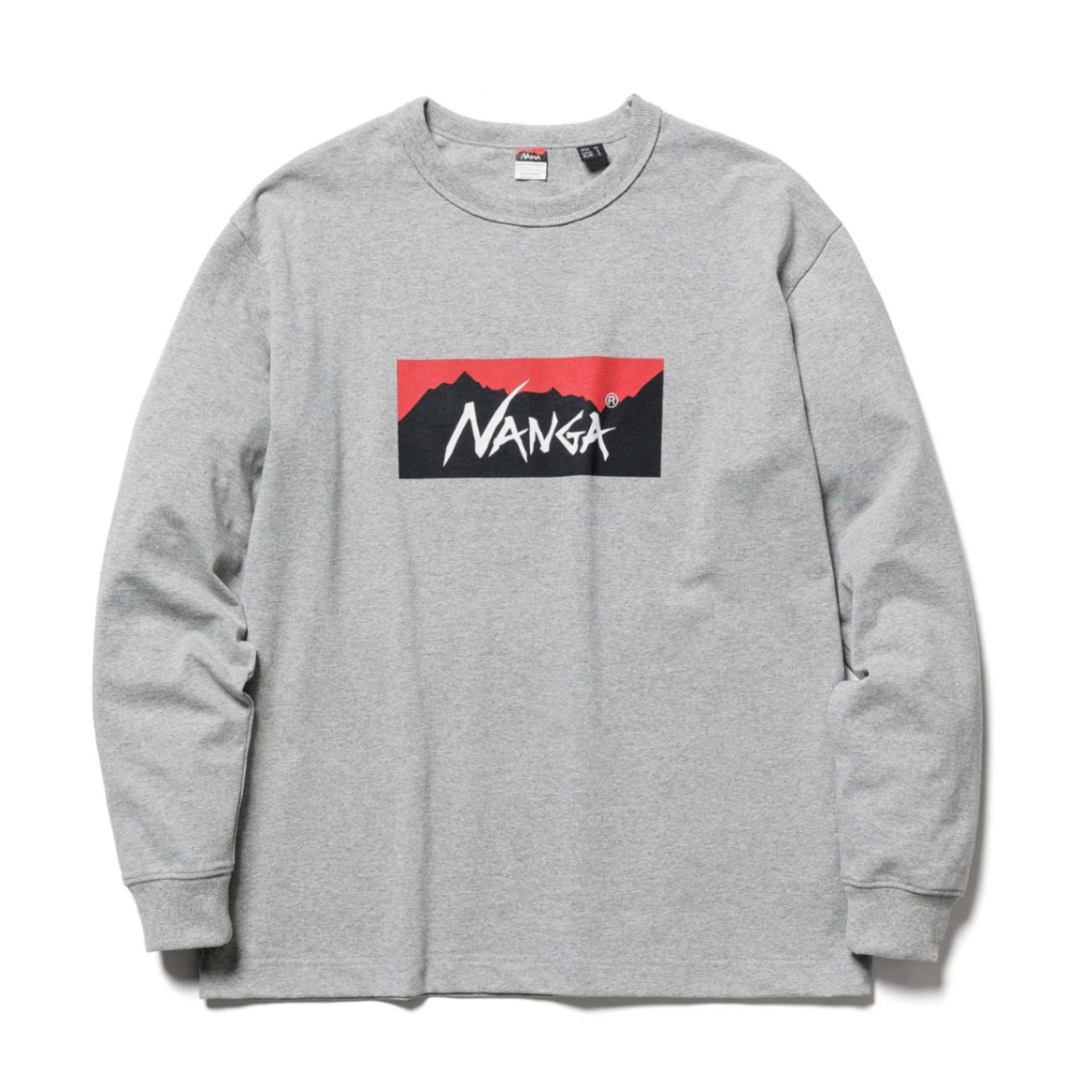 ECO HYBRID BOX LOGO L/S TEE L.GRY NANGA