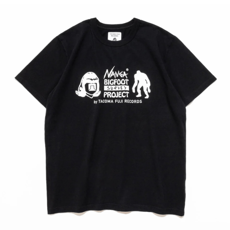 NANGA×TACOMA FUJI RECORDS BIGFOOT SURVEY PROJECT LOGO TEE /BLACK XL