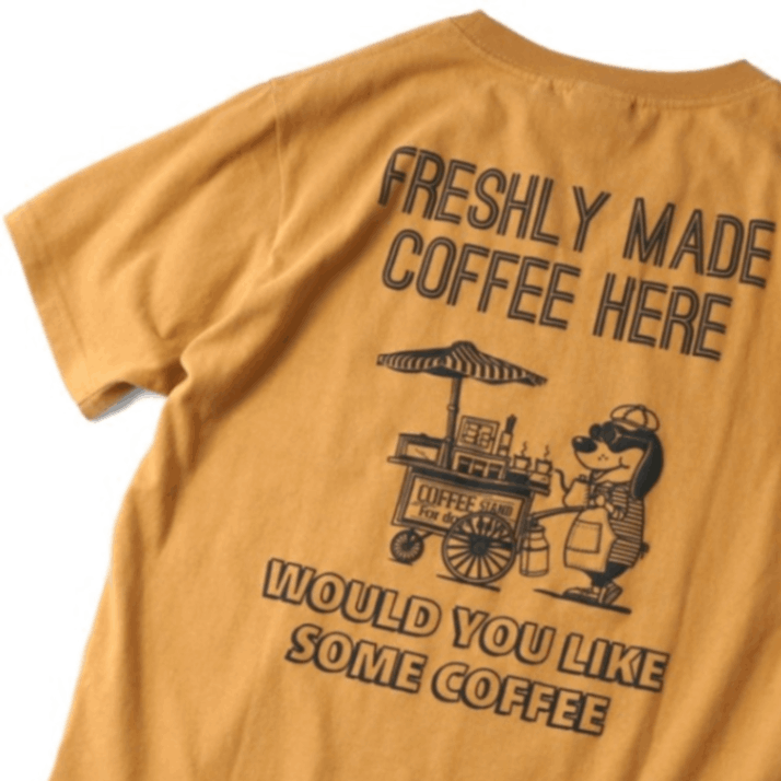 6.2oz起毛天竺 BREAK TIME Tee マスタード/ gym master