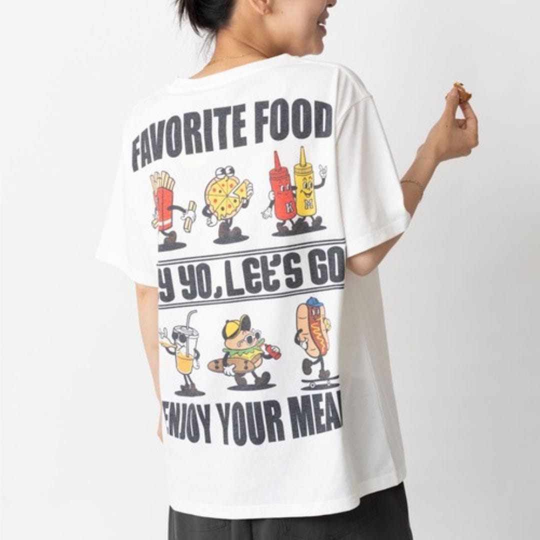 5.8oz T/CドライFAVORITE FOOD Tee white/gym master