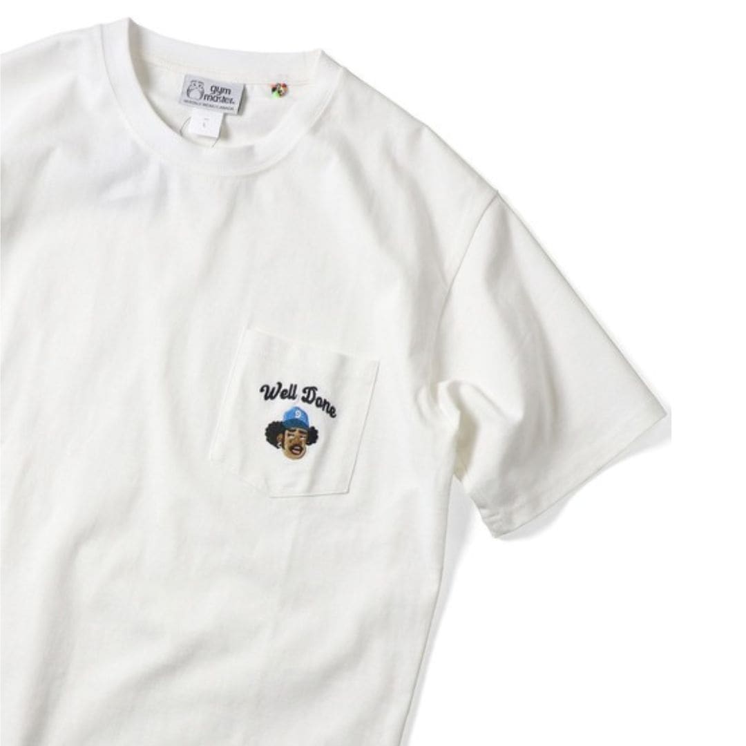 7.4oz Well Done刺繍ポケットTee white/ gym master