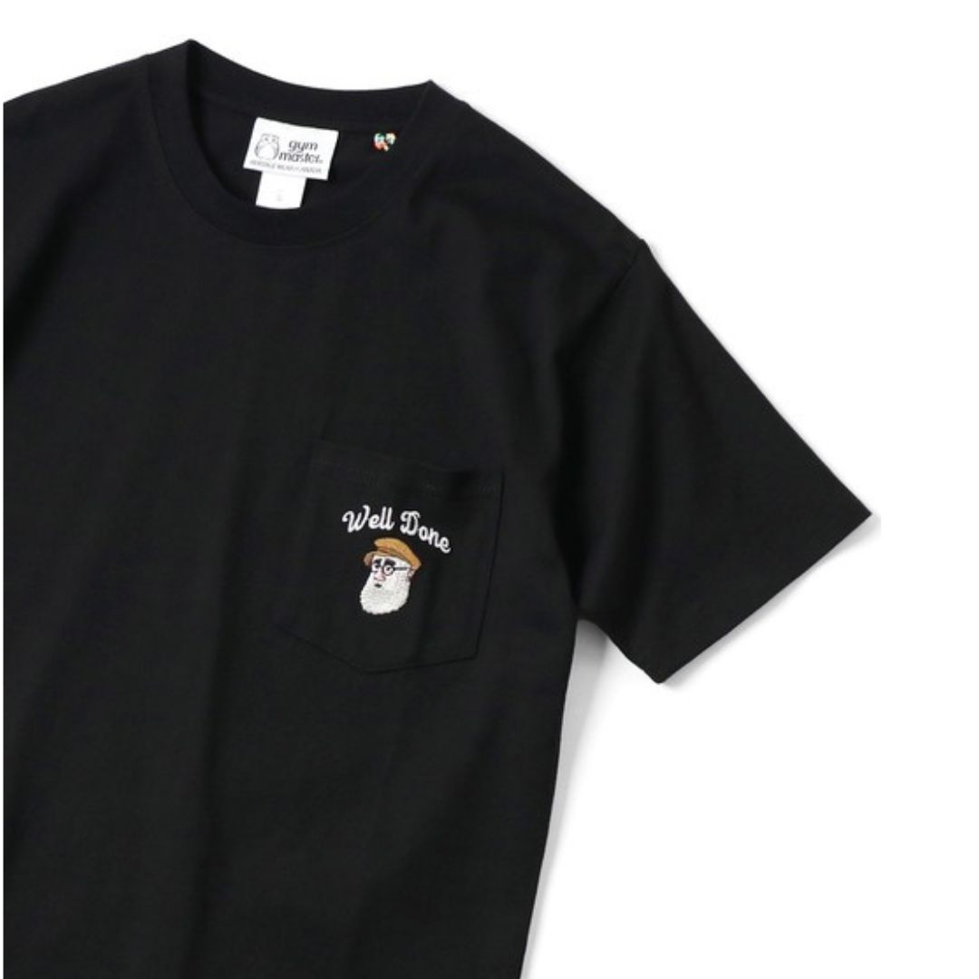 7.4oz Well Done刺繍ポケットTee BLACK/ gym master
