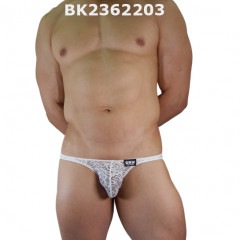 GMW センターシームストレッチレースビキニ white