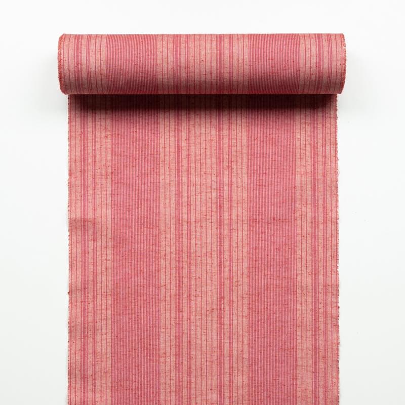 【遠州綿紬】縞紬 S-48「明明（あかあか）」