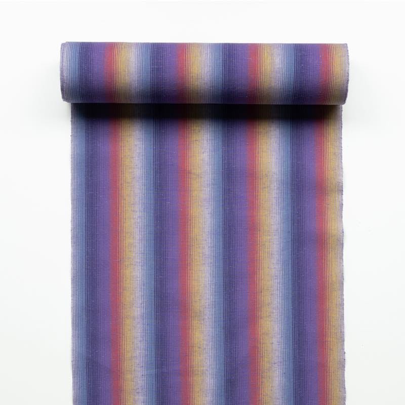 【遠州綿紬】縞紬 S-98 「夕まぐれ」