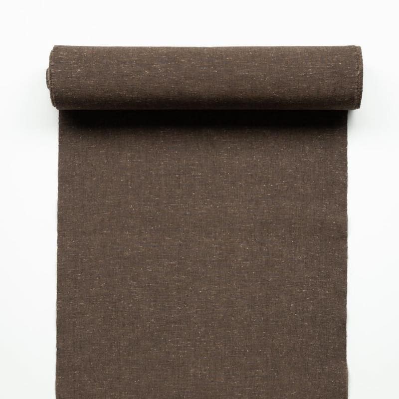 【遠州綿紬】無地紬「胡桃染」