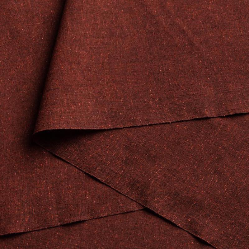 【遠州綿紬】無地紬「緋（あけ）」カット売り